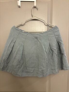 Light Blue Pleated Women's Skort